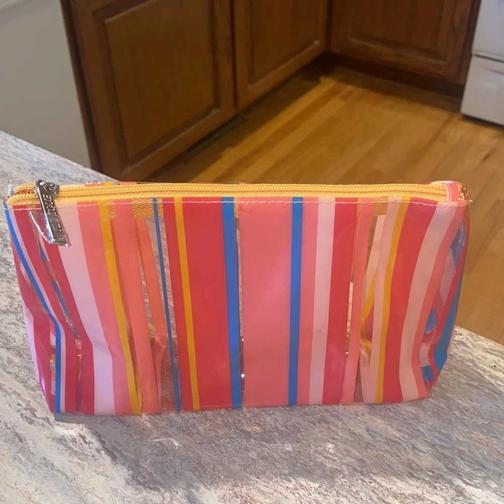 NEW Striped Cosmetic Bag